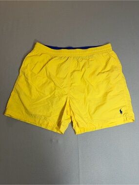 Polo Ralph Lauren Yellow Swim Trunks Mesh Lined Shorts Men XL
